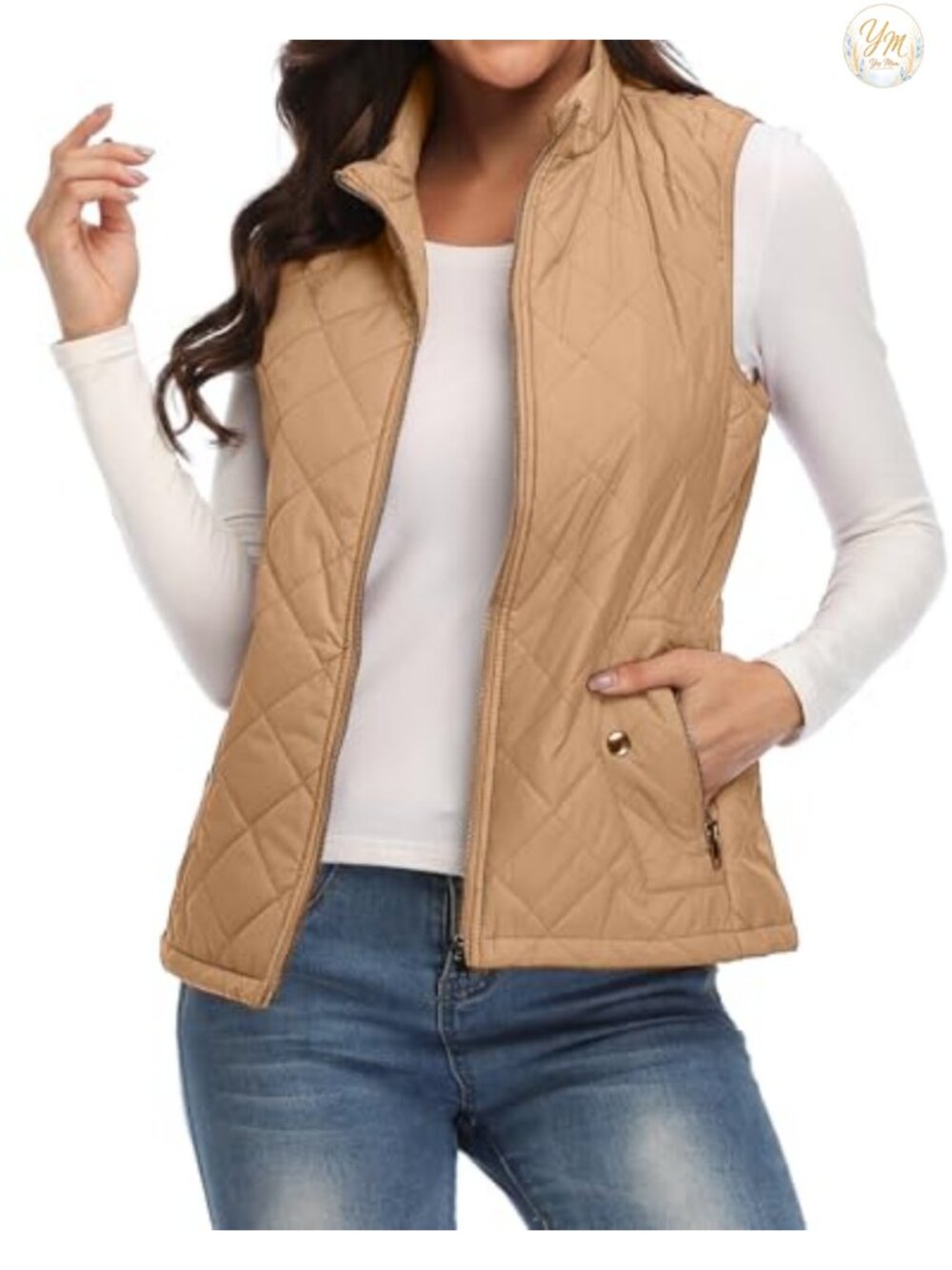 Quilted Vest Lightweight Puffer Gilet Sleeveless Zip Up 4 Pockets